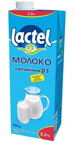 Молоко питне ультрапастеризоване LACTEL 3,2%, 950г